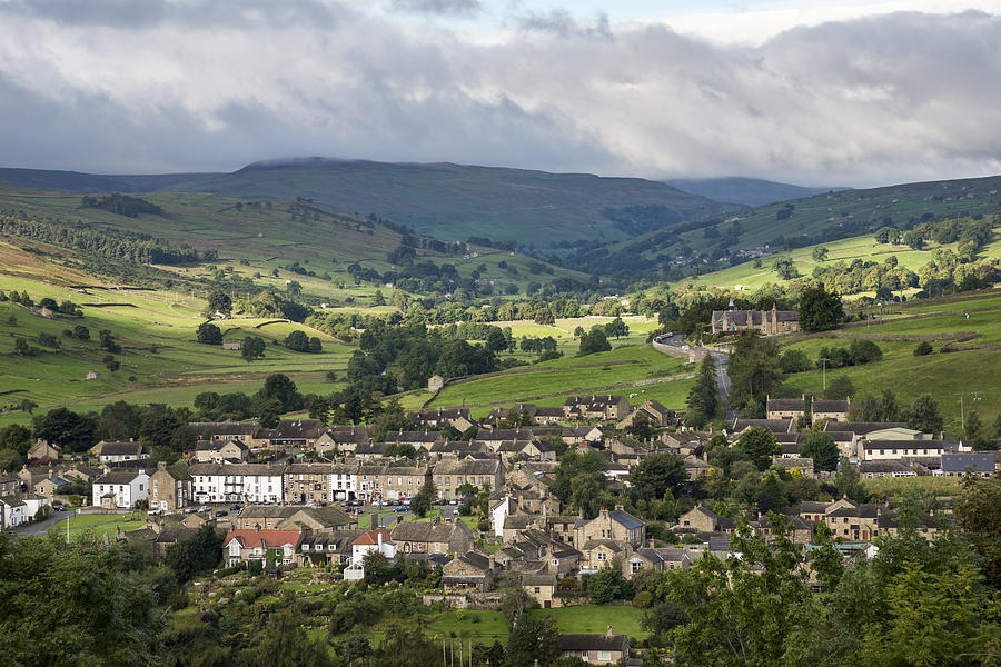 The village of Reeth in Swaledale, Yorkshire Dales, England Photograph by Photos by R A Kearton