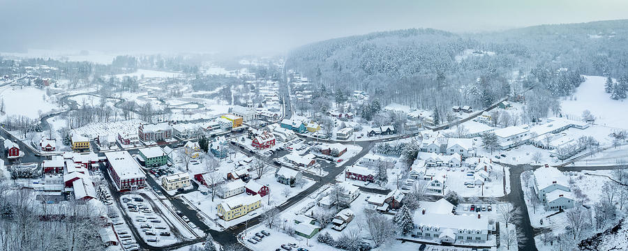 The Village Of Stowe Vermont Panorama January 2023 Photograph By   The Village Of Stowe Vermont Panorama January 2023 John Rowe 