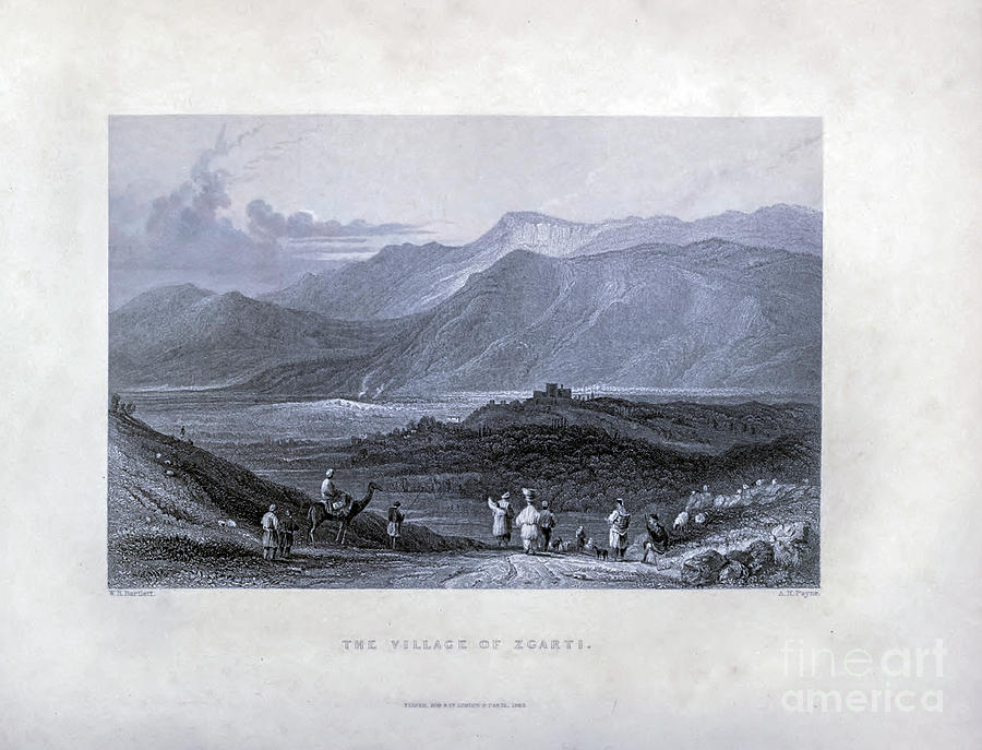 The Village of Zgarti, Lebanon 1839 t1 Photograph by Historic illustrations