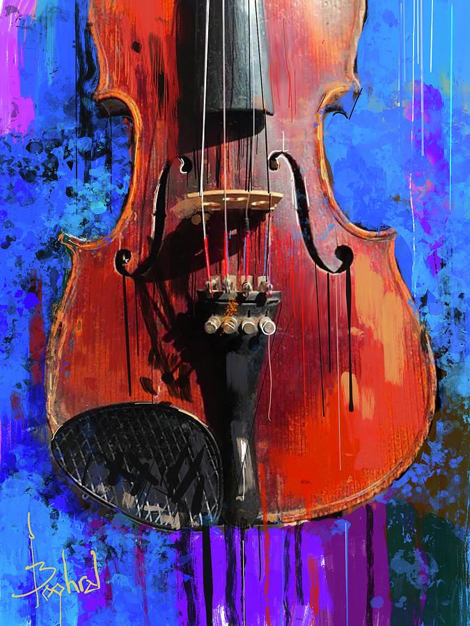 Music Digital Art - The Violin  by Boghrat Sadeghan