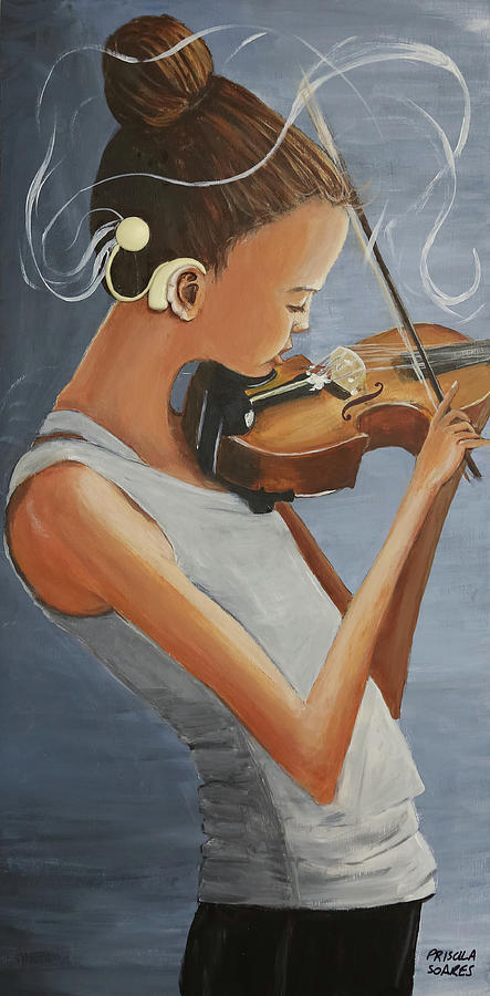 Music Painting - The Violin Player by Priscila Soares