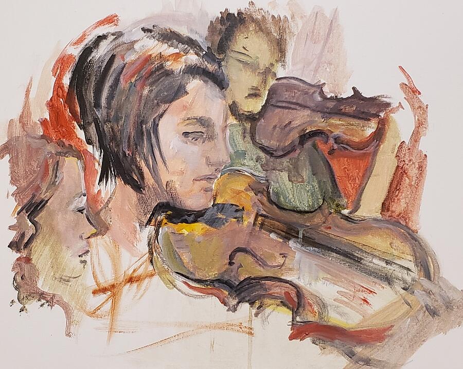 Music Painting - The Violin Section by Stephanie Dahlberg