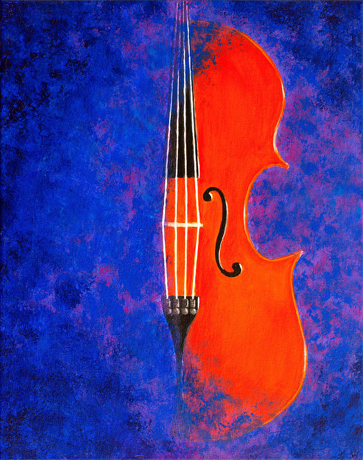 Music Painting - The Violin Sings At Night by Iryna Goodall