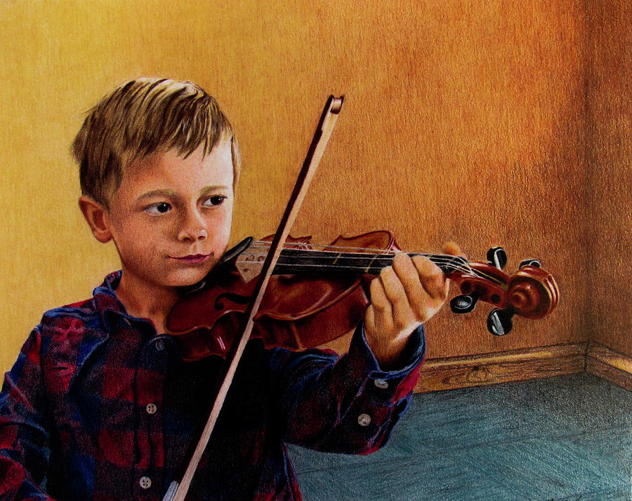 The Violinist  Drawing by Kelly Speros