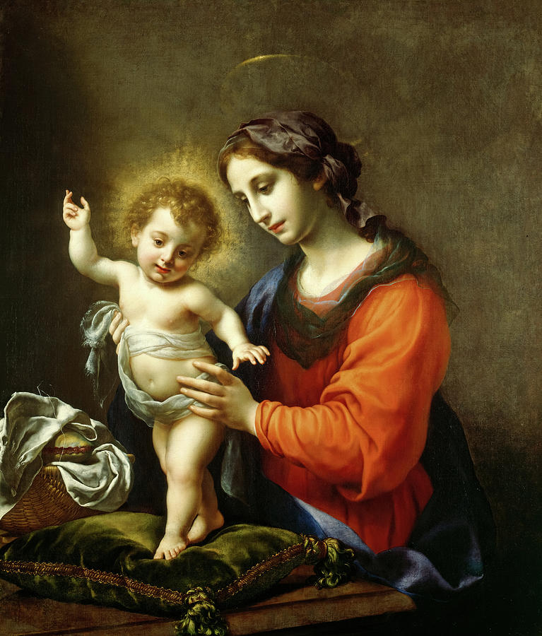 Carlo Dolci Painting - The Virgin and Child by Carlo Dolci