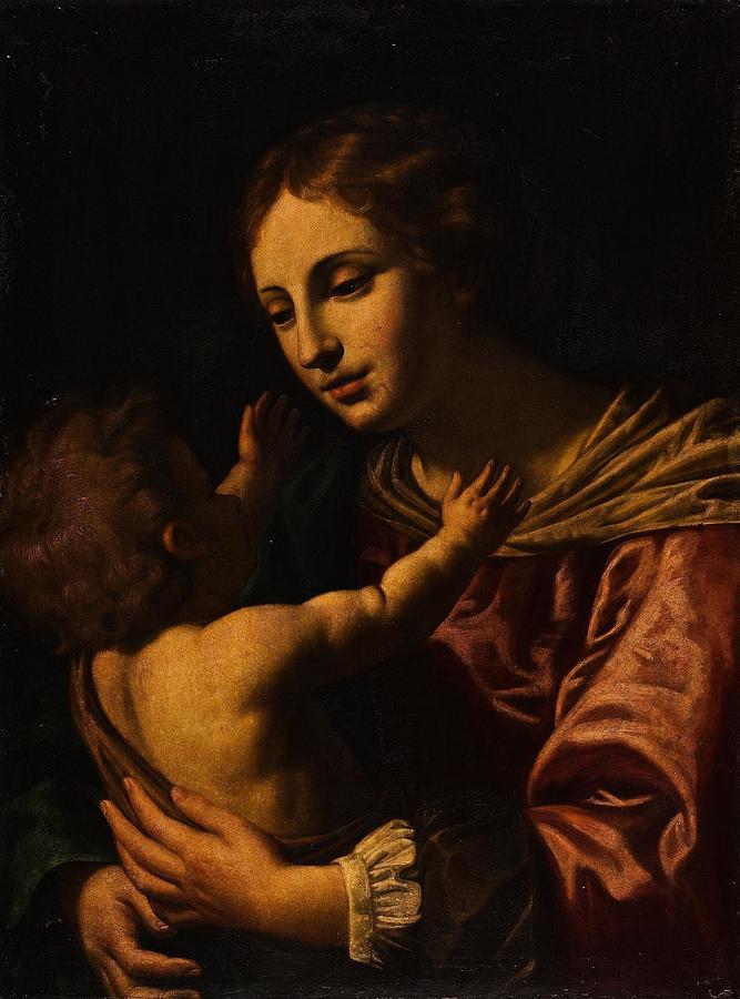 The Virgin And Child Painting By Giacinto Gimignani Italian 