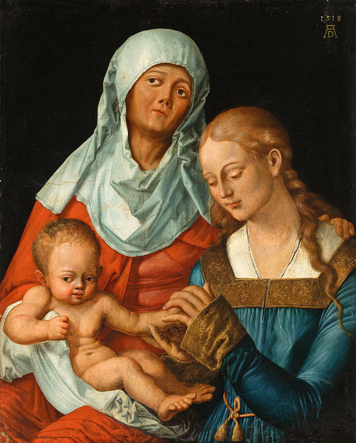 The Virgin and Child with Saint Anne Painting by Johann Christian Ruprecht