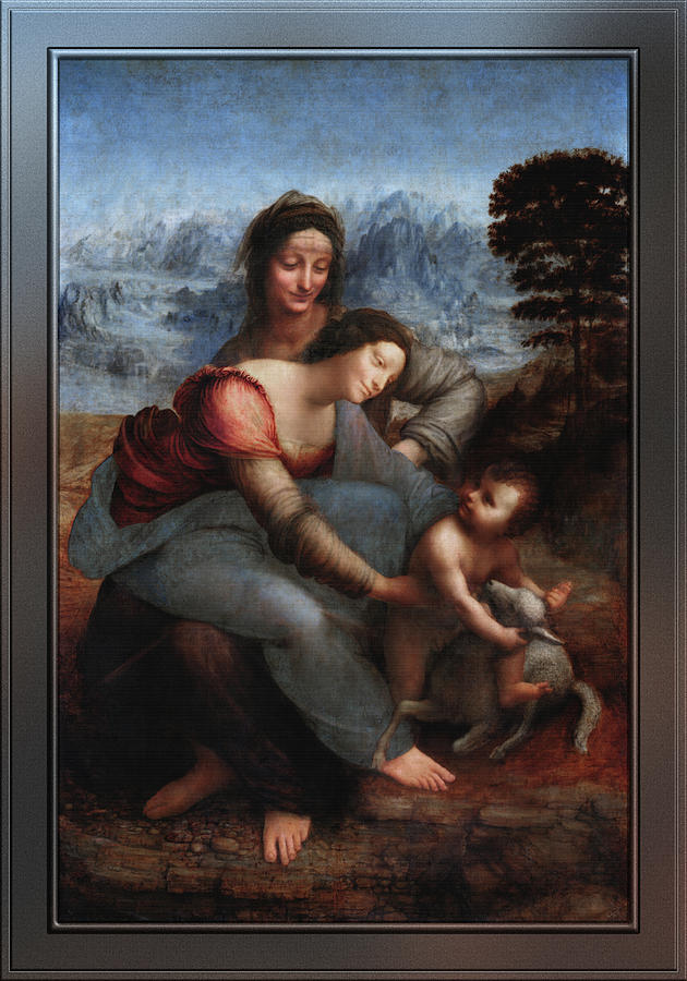 The Virgin and Child with St. Anne by Leonardo da Vinci Painting by Rolando Burbon
