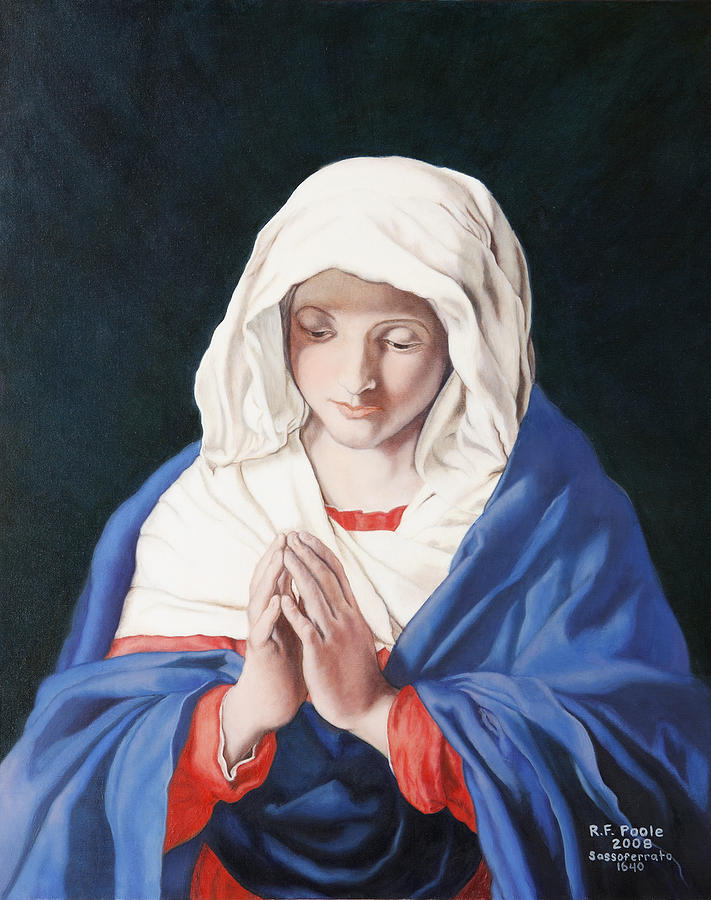 Madonna Painting - The Virgin In Prayer by Rebecca Poole
