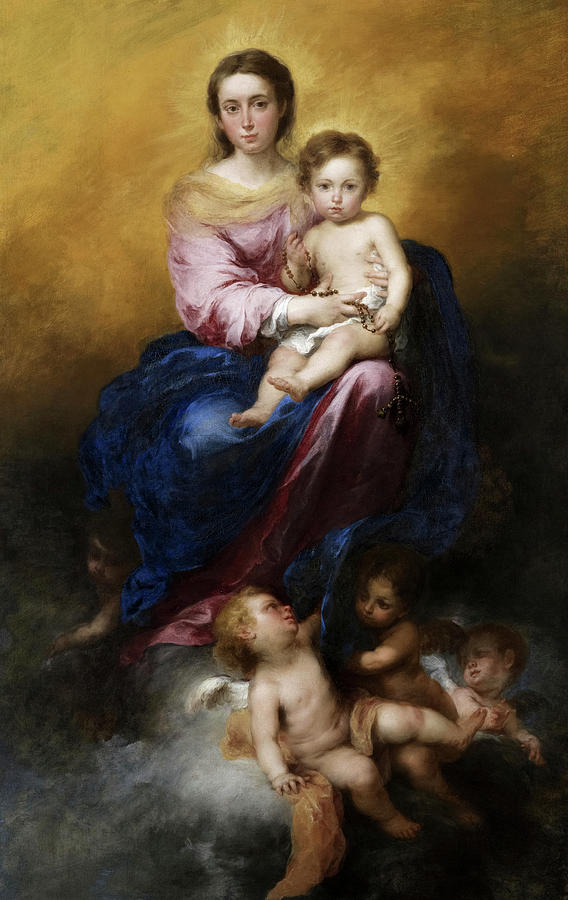The Virgin of the Rosary, 1680 Painting by Bartolome Esteban