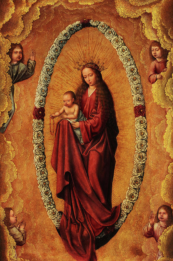 The Virgin of the Rosary Painting by Quentin Massys | Pixels