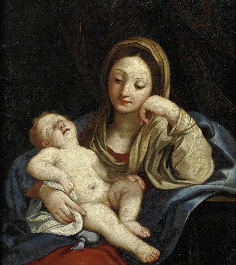 The Virgin with the Sleeping Child Painting by Anonymous - Fine Art America