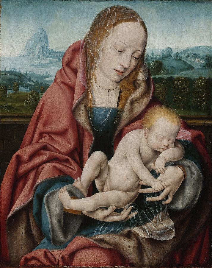 The Virgin with the Sleeping Child Painting by Master Art Collection ...