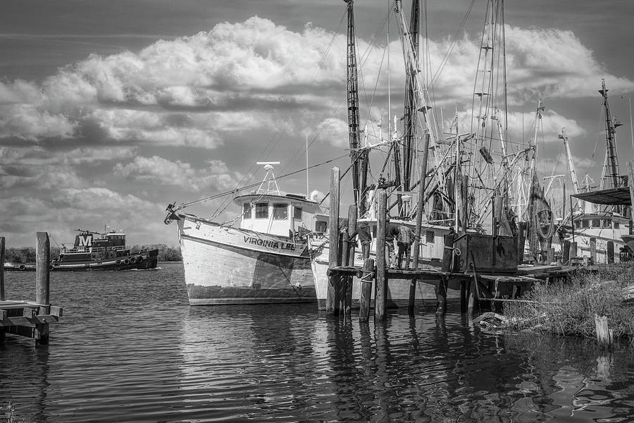The Virginia Lee Shrimp Boat Black and White Photograph by Debra and Dave Vanderlaan