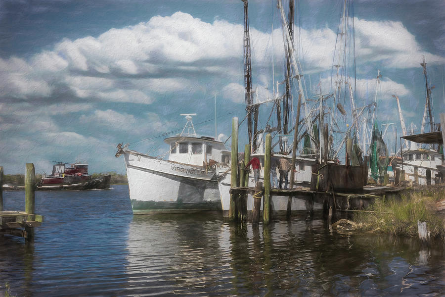The Virginia Lee Shrimp Boat Painting Photograph by Debra and Dave Vanderlaan