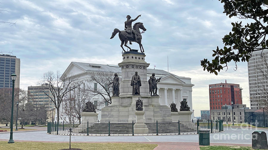 The Virginia Washington Monument and State Capitol 4829 Photograph by Jack Schultz
