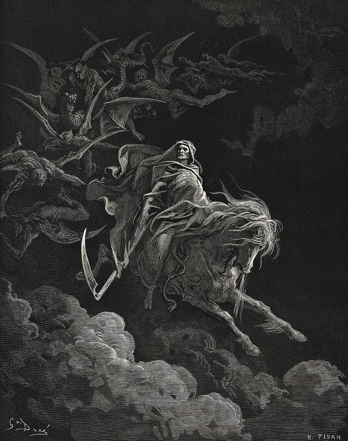 The Vision of Death, 1866 Painting by Gustave Dore - Pixels Merch