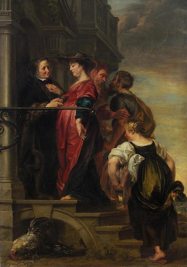 The Visitation Heimsuchung Mariae Drawing by Theodoorvan Thulden Fine