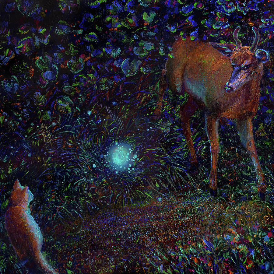 Deer Painting - The Visitor by Iris Scott