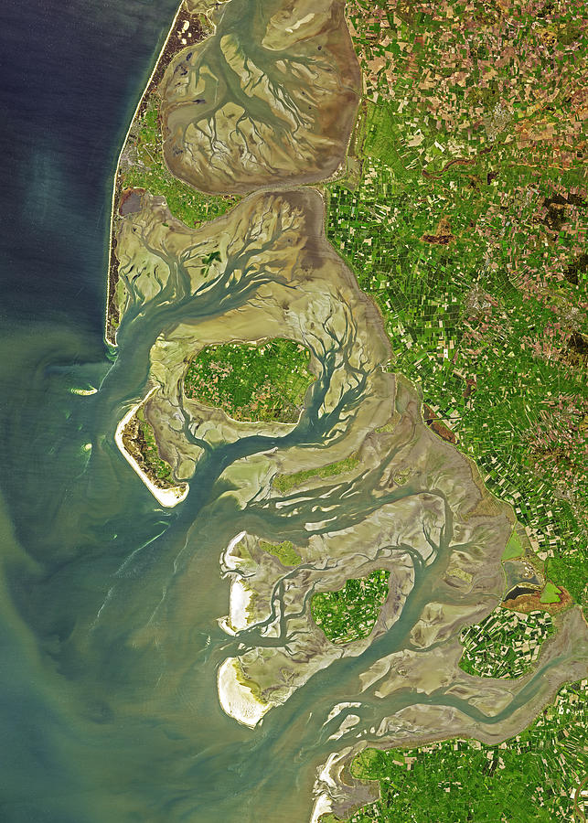 The Wadden Sea from space Digital Art by Christian Pauschert