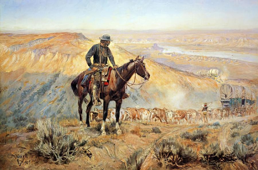 The Wagon Boss Painting by Charles Russell