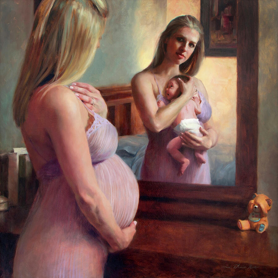 Pregnant Painting - The Wait and the Reward by Anna Rose Bain