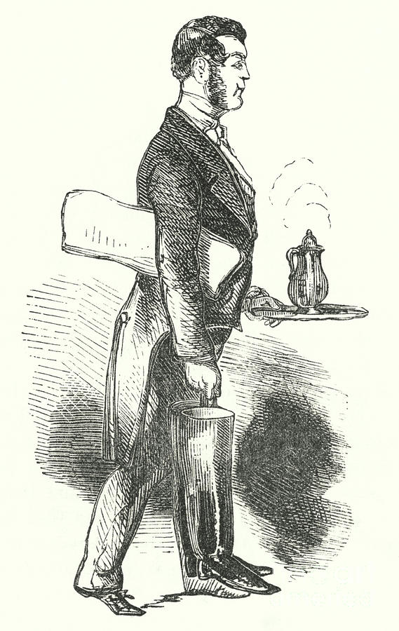 The waiter, engraving Drawing by English School