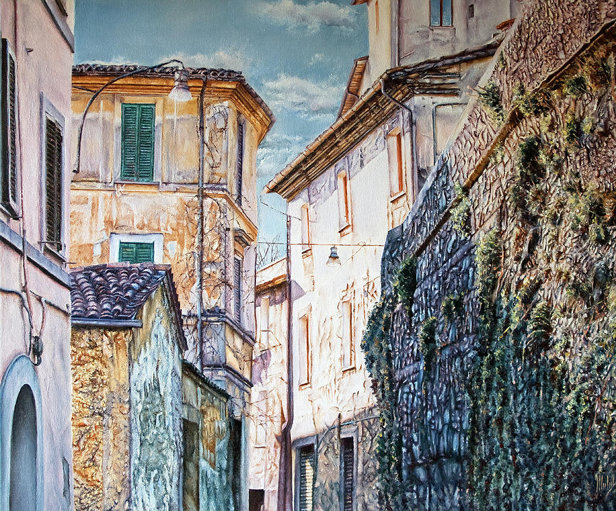 The wall of the city Painting by Michelangelo Rossi