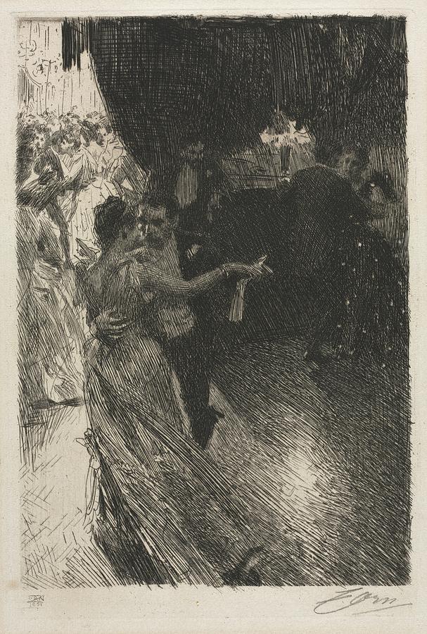 The Waltz 1891 Anders Zorn Painting by MotionAge Designs