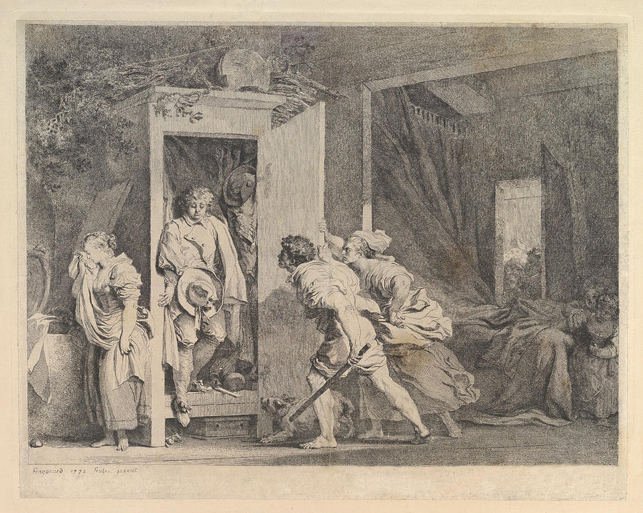The Wardrobe Drawing by Jean-Honore Fragonard
