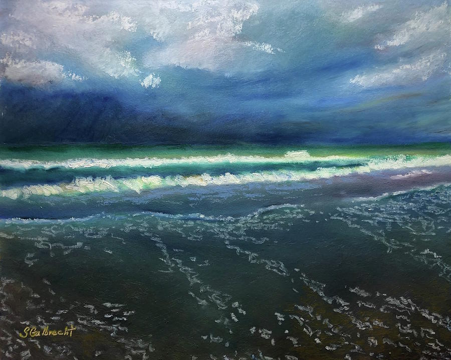 Wash Of Waves Painting by Shirley Galbrecht