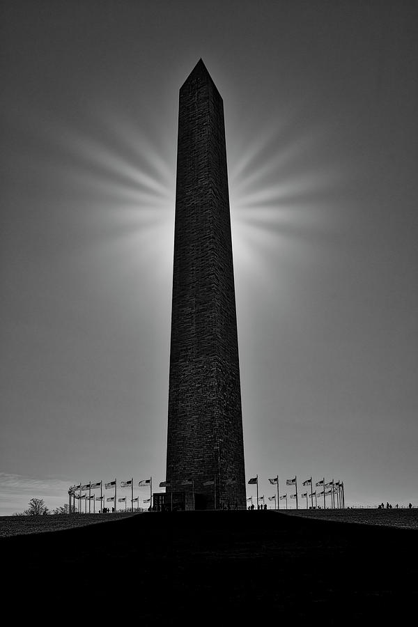 Washington Monument Photograph - The Washington Monument BW by Susan Candelario