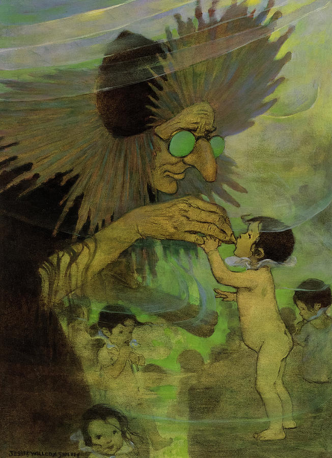 Fairy Painting - The Water-Babies, Mrs. Bedonebyasyoudid by Jessie Willcox Smith