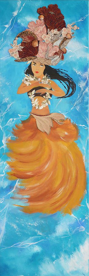 Water The Tahiti Dancer Print Mixed Media by Shreya Sen