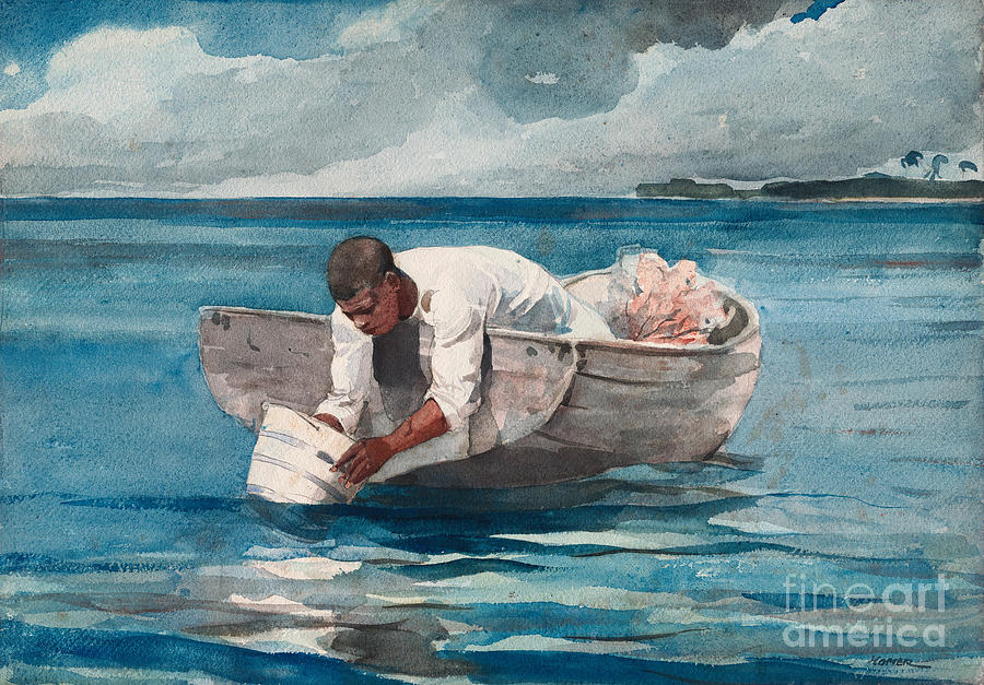 Boat Painting - The Water Fan 1898 by Winslow Homer