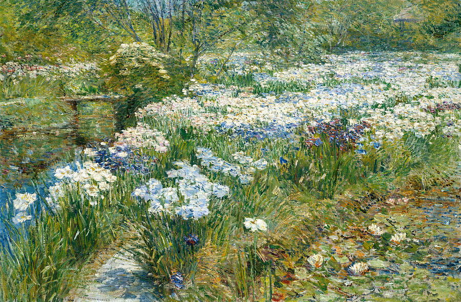 The Water Garden, 1909 Painting by Childe Hassam
