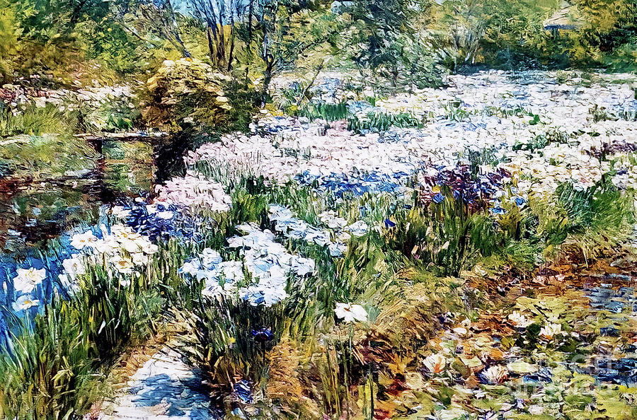 The Water Garden by Childe Hassam 1909 Painting by Childe Hassam