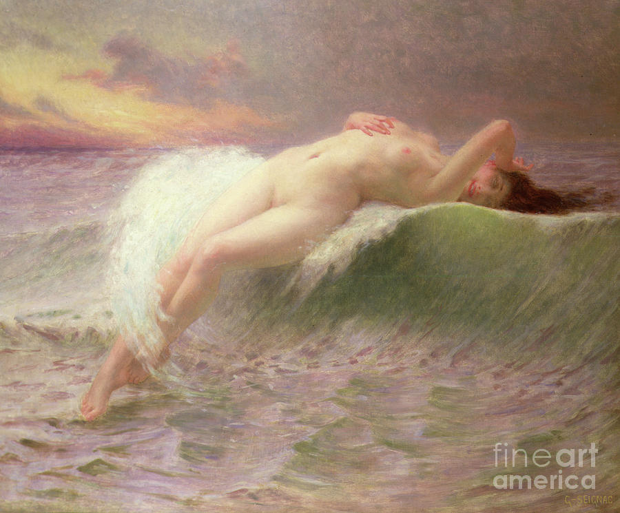 The Water Nymph by Seignac Painting by Guillaume Seignac