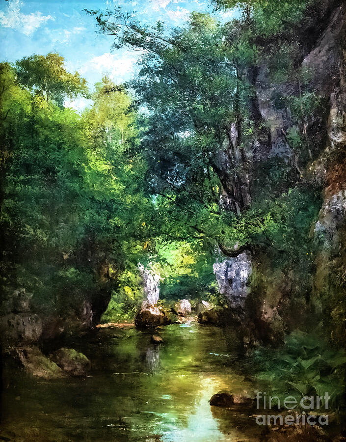 The Water Stream La Breme by Gustave Courbet 1866 Painting by Gustave Courbet