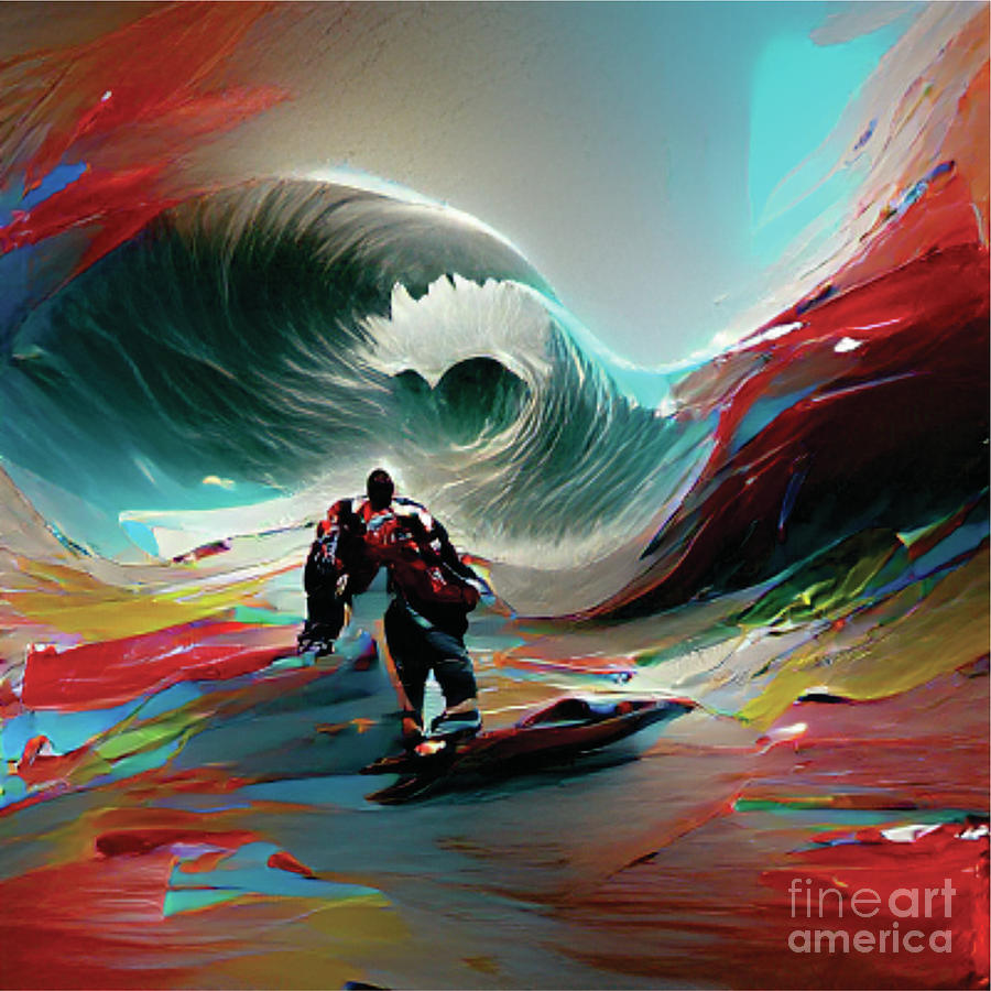 Beach Digital Art - The Ocean Wave by Oreoluwa Babafemi