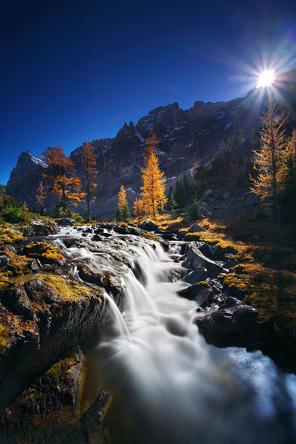 The waterfall in mountain Photograph by Henry w Liu