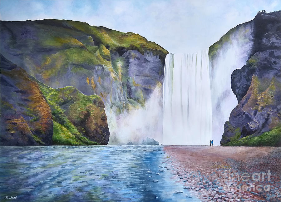 The Majesty Waterfall - Feng Shui Painting by Julia Underwood