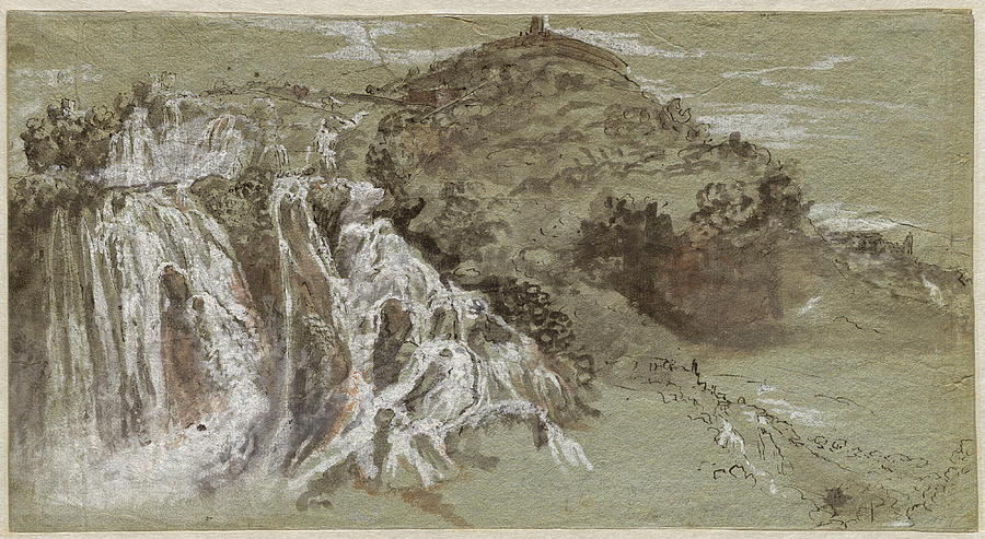The Waterfalls at Tivoli Drawing by Joachim Franz Beich