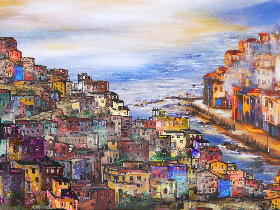 The waterfront in Naples Digital Art by Herbert | Fine Art America