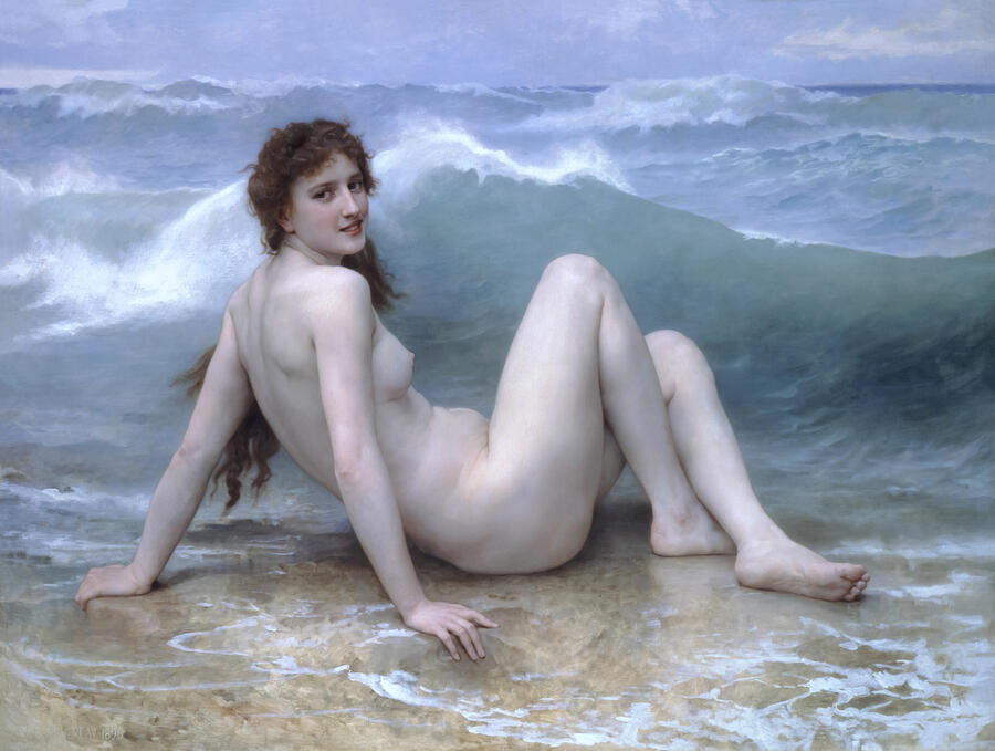 William Adolphe Bouguereau Painting - The Wave by William-Adolphe Bouguereau by The Luxury Art Collection