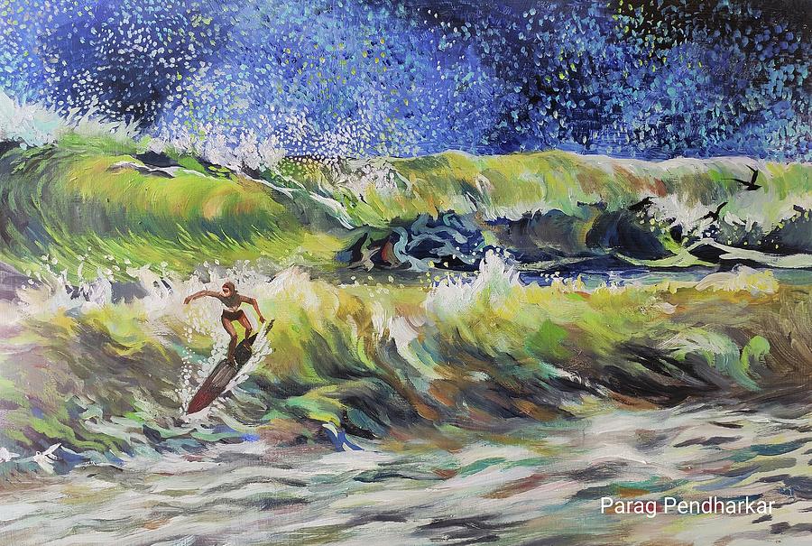 The wave Painting by Parag Pendharkar