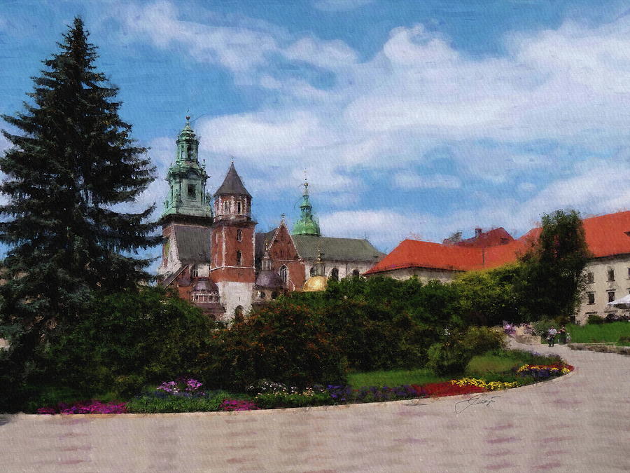 Krakow Digital Art - The Wawel Royal Cathedral by Jerzy Czyz