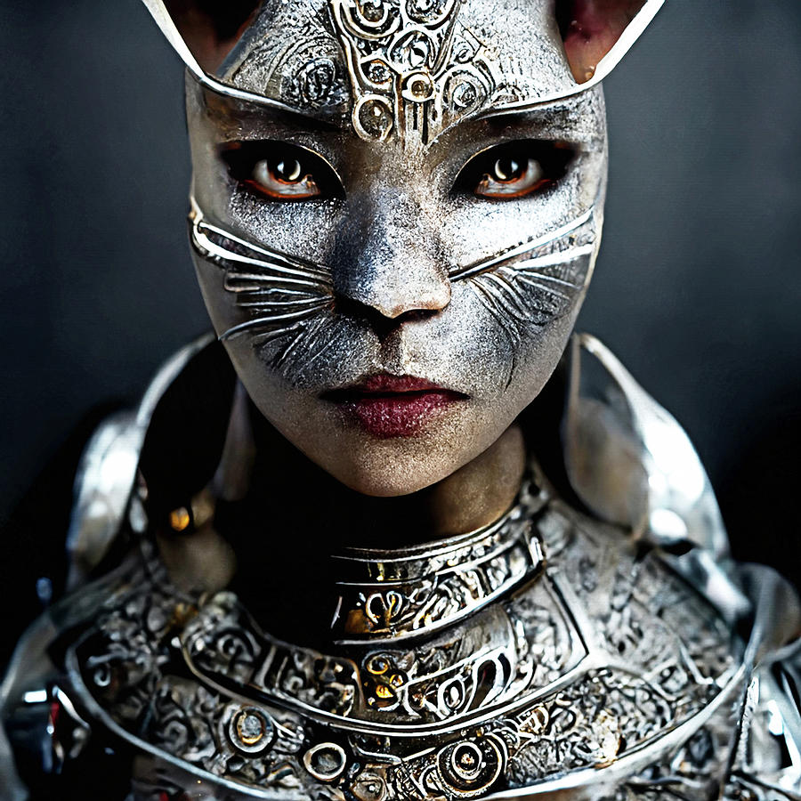 The Way of the Warrior Cat Woman Digital Art by Peggy Collins