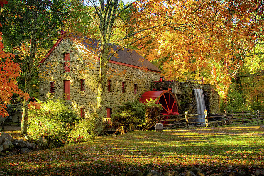 The Wayside Gristmill in Fall Colors Photograph by Jeff Folger