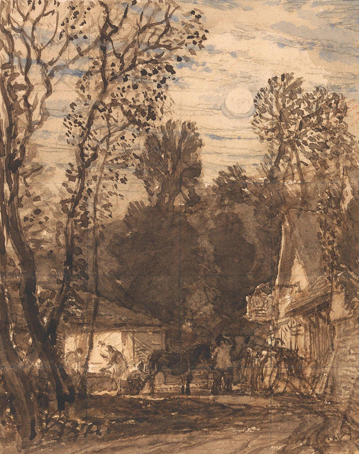 Samuel Palmer Painting - The Wayside Smithy  by Samuel Palmer